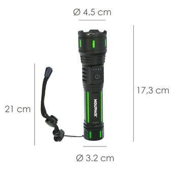 Linterna Led Aluminio Portatil Recargable 800 Lumenes