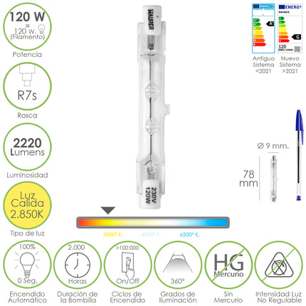  bombillas halogenas lineales