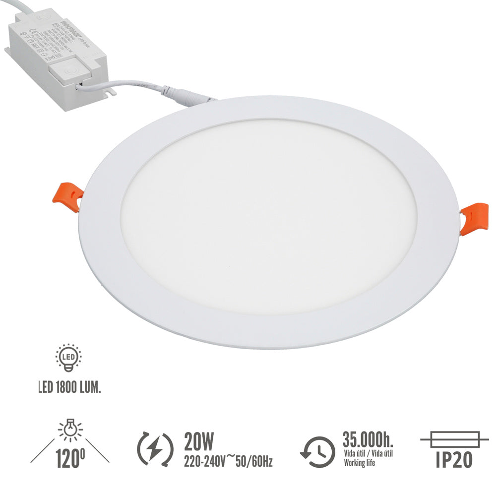 Downlight Led Empotrar 20 Watt 1800 Lumenes 3000K