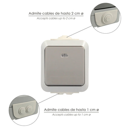 Botão de pressão Oryx com tampa clara e cinza