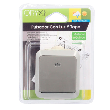 Botão de pressão Oryx com tampa clara e cinza