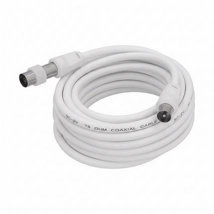 Prolongación Para Televisión - Vídeo De 3 M. Conector De 9,5 Mm Blanco.