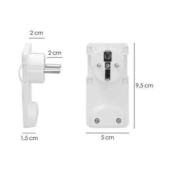 Plugue ultra plano de 7 mm com alças de extração, 16 A - 250 V. Atrás de móveis, 3 cabos, tomada Schuko
