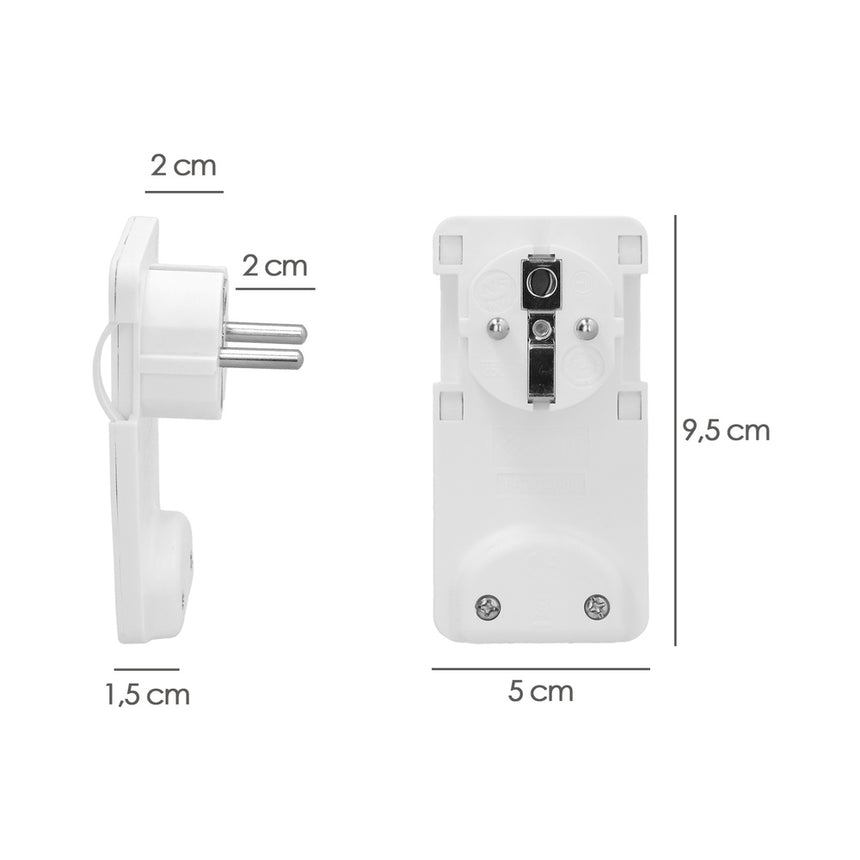 Clavija Enchufe Ultraplano 7 mm. con Asas De Extraccion 16 A - 250 V. Tras Muebles, 3 Cables, Toma Schuko