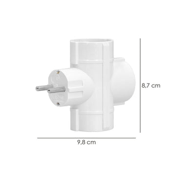 Adaptador Triple Schuko 16 A 250 V.