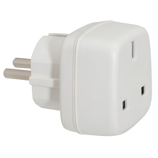 Travel adapter from English socket to Schuko