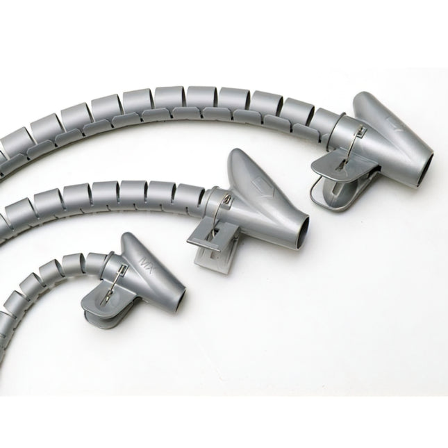 Organizador de cabos com clipe cinza 15 mm. 2,5 M.