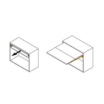 Emuca Guias de Mesa Extensíveis Lunch+39, Alumínio, Aço Inoxidável Anodizado