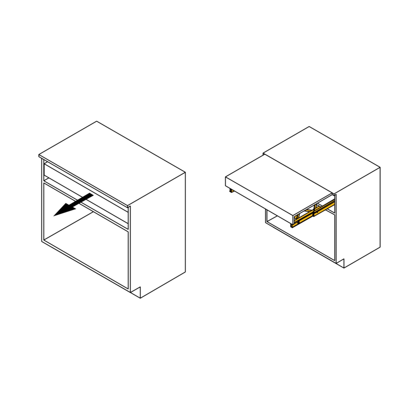 Emuca Guides for Oplà Top extendable and liftable table, Aluminium, Anodized stainless steel