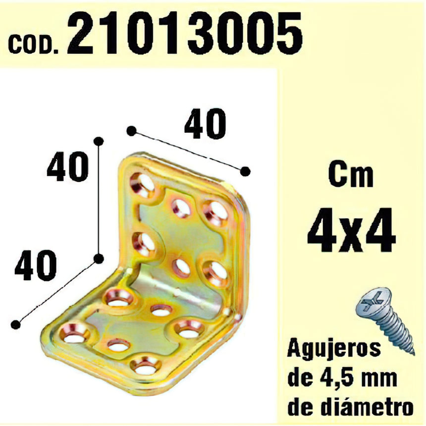 Ângulo de suporte de madeira 40x40x40 mm.