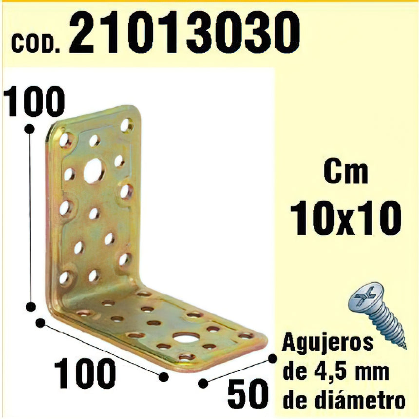 Ângulo de suporte de madeira 50x 100x 100 mm.