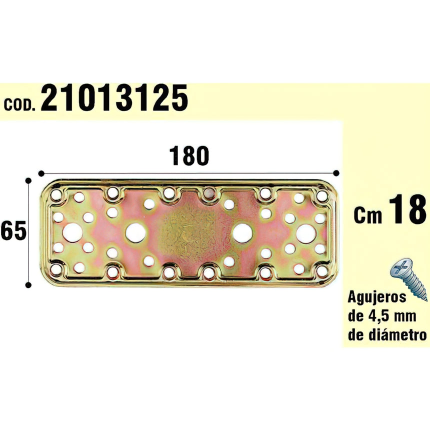 Suporte para Placa de Madeira Bicromatizada 65x180 mm.