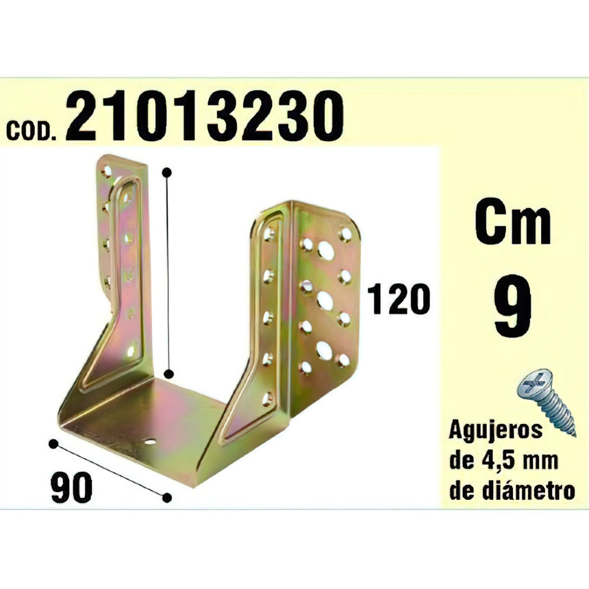 Suporte para asas externas de madeira bicromatizada de 90 mm.