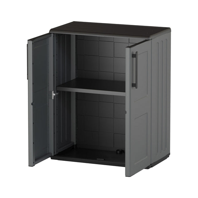 Armario Resina Bajo  68x37x84 cm. Color gris oscuro.