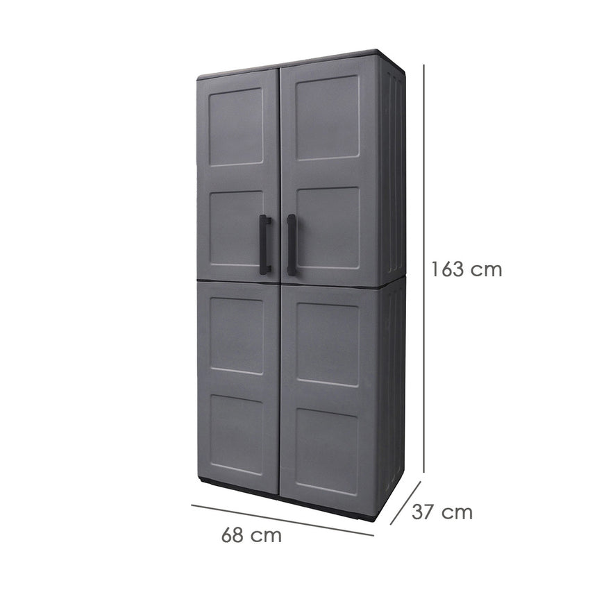 Armario Resina Alto 68x37x169 cm. Color Gris Oscuro