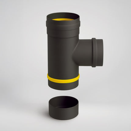 Te con Tapa Estufa Pellet Vitrificado Ø80 Mm  90°