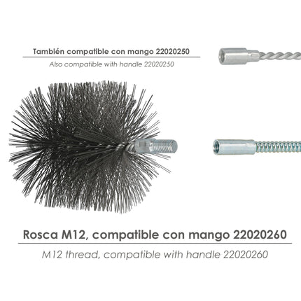 Cepillo Limpiatubos Acero 120 mm M12