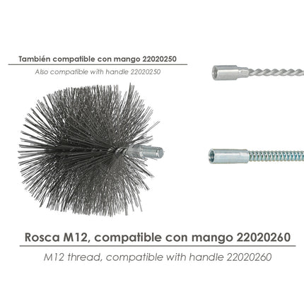 Cepillo Limpiatubos Acero 140 mm M12