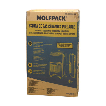 Infrared Ceramic Gas Stove 4.5 Kw. Foldable 3 Powers, Triple Safety System, With Wheels, Piezo-Electric Ignition