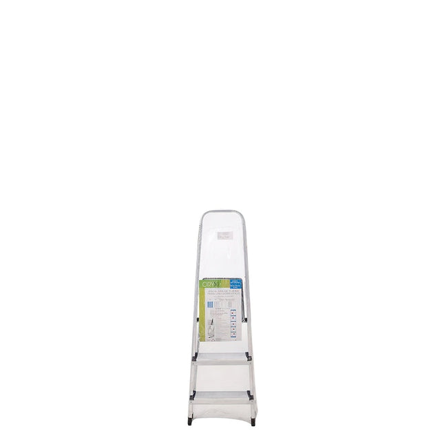 Escalera Aluminio 3 Peldaños Plegable, Uso doméstico, Antideslizante, Ligera y Resistente