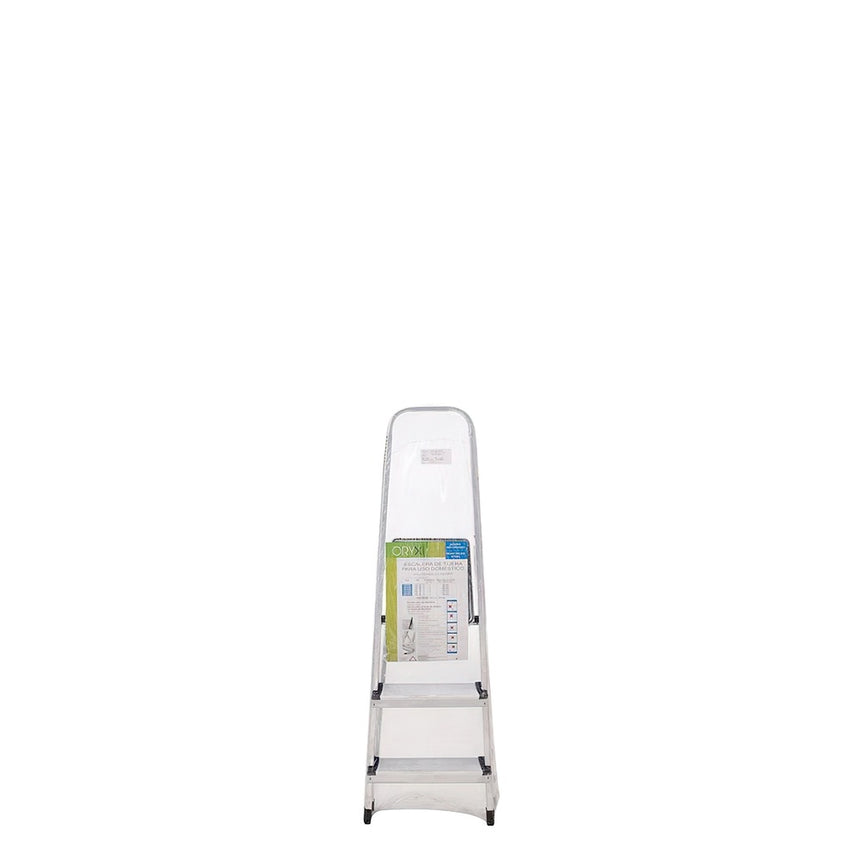 Escalera Aluminio 3 Peldaños Plegable, Uso doméstico, Antideslizante, Ligera y Resistente