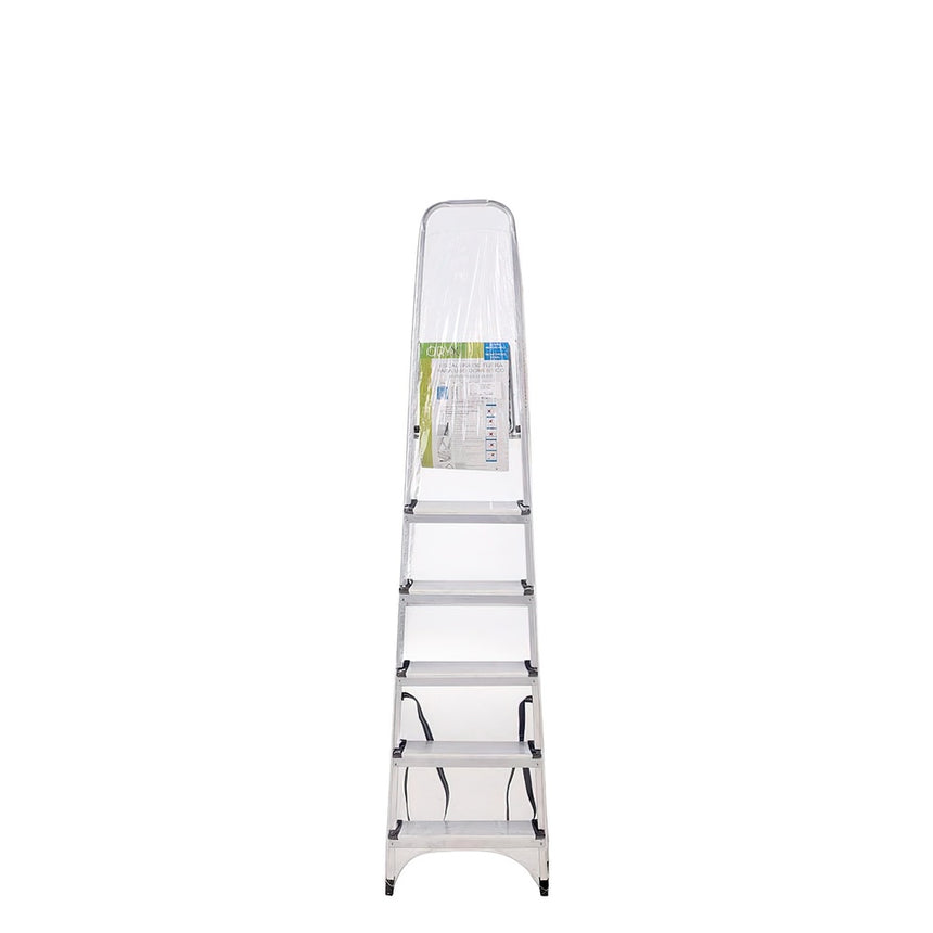 Escalera Aluminio 6 Peldaños Plegable, Uso doméstico, Antideslizante, Ligera y Resistente