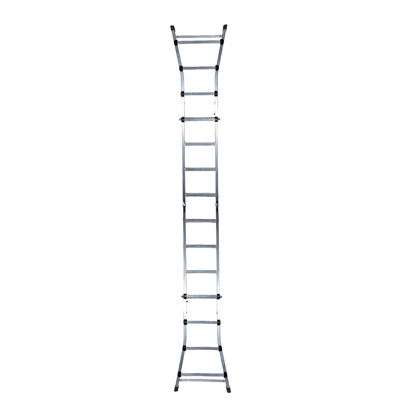 Telescopic Aluminum Ladder 6+6 Steps Profile 67 mm.