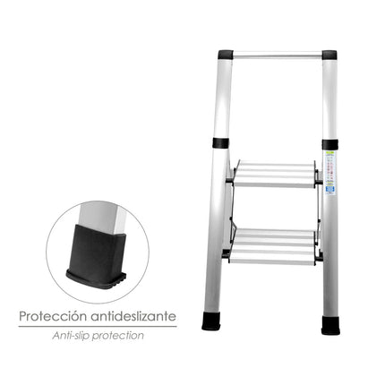 Escalera Plana Aluminio 2 Peldaños