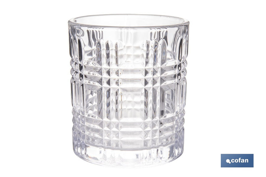 Pack de 6 vasos de agua con relieve | Capacidad: 27,5 cl | Material: vidrio | Color: transparente