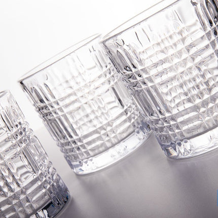 Pack de 6 vasos de agua con relieve | Capacidad: 27,5 cl | Material: vidrio | Color: transparente