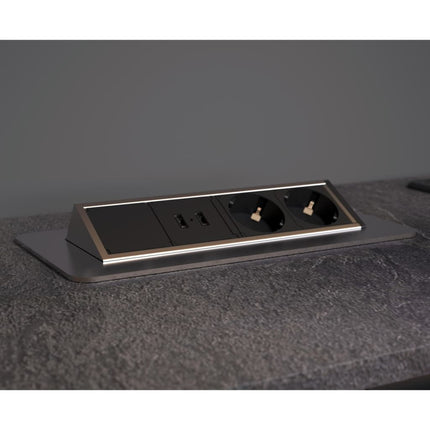 SCHÜTTE E2 two-way integrated socket black