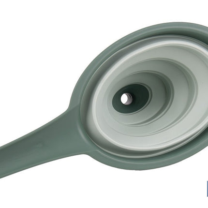 Pack de embudo y colador plegables con mango y capacidad para 0,6 litros | Color: verde | Ahorro de espacio y fácil almacenamiento
