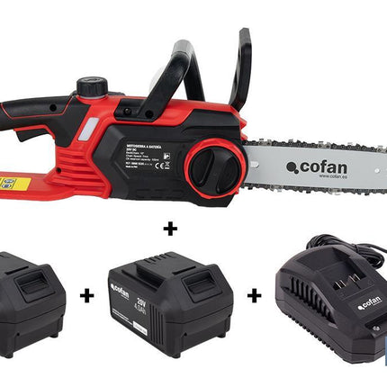 Kit de motosierra a batería con dos baterías de litio 20 V 4.0 Ah | Motosierra sin escobillas | Espada de 10 | Eficiencia y precisión en cortes de madera