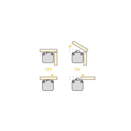 Emuca Set of 10 switches that are activated when opening or closing a cupboard door, Plastic, Black