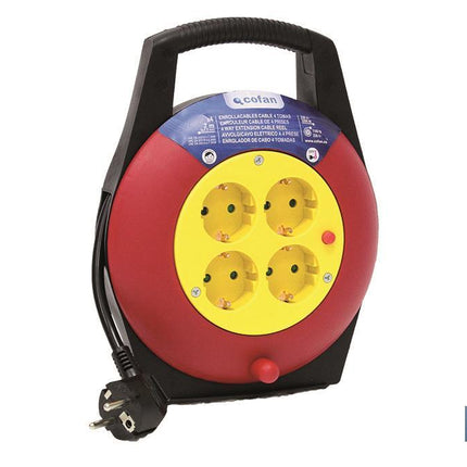 Enrollacables de 4 tomas | Longitud del cable 7 m | Sección cable 3 x 1,5 mm