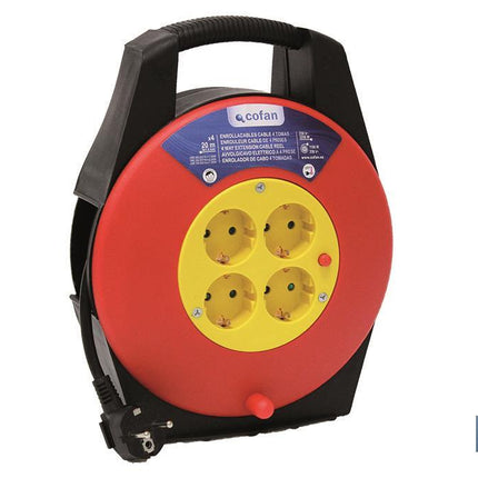 Enrollacables de 4 tomas | Longitud del cable 20 m | Sección cable 3 x 1,5 mm