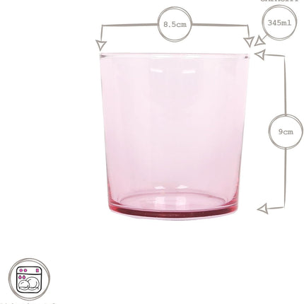 Set vasos pinta 345cc colores pastel