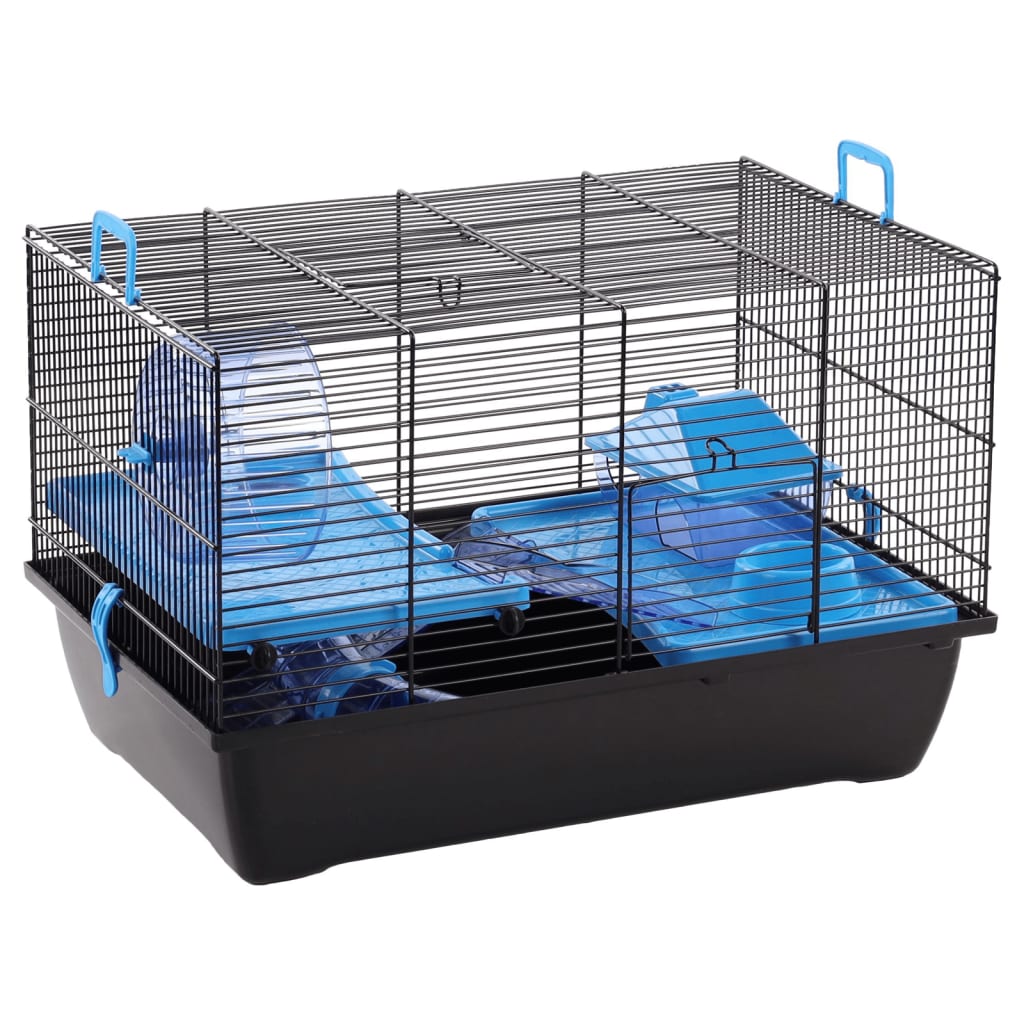 FLAMINGO Hamster cage Jaro 2 black and blue 50.5x33x32.5 cm