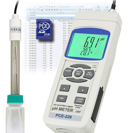 pH-metro PCE-228-ICA incl. certificado de calibración ISO