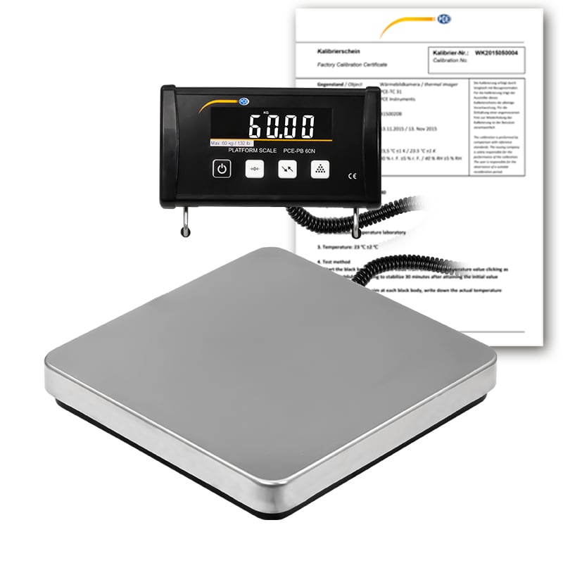 Balanza para inventario PCE-PB 60N-ICA incl. certificado de calibración ISO