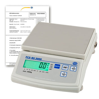 Balanza analítica PCE-BS 3000-ICA incl. certificado de calibración ISO