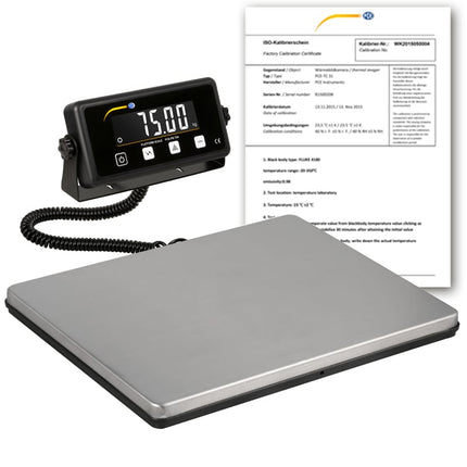 Balanza de plataforma PCE-PB 75N-ICA incl. certificado de calibración ISO