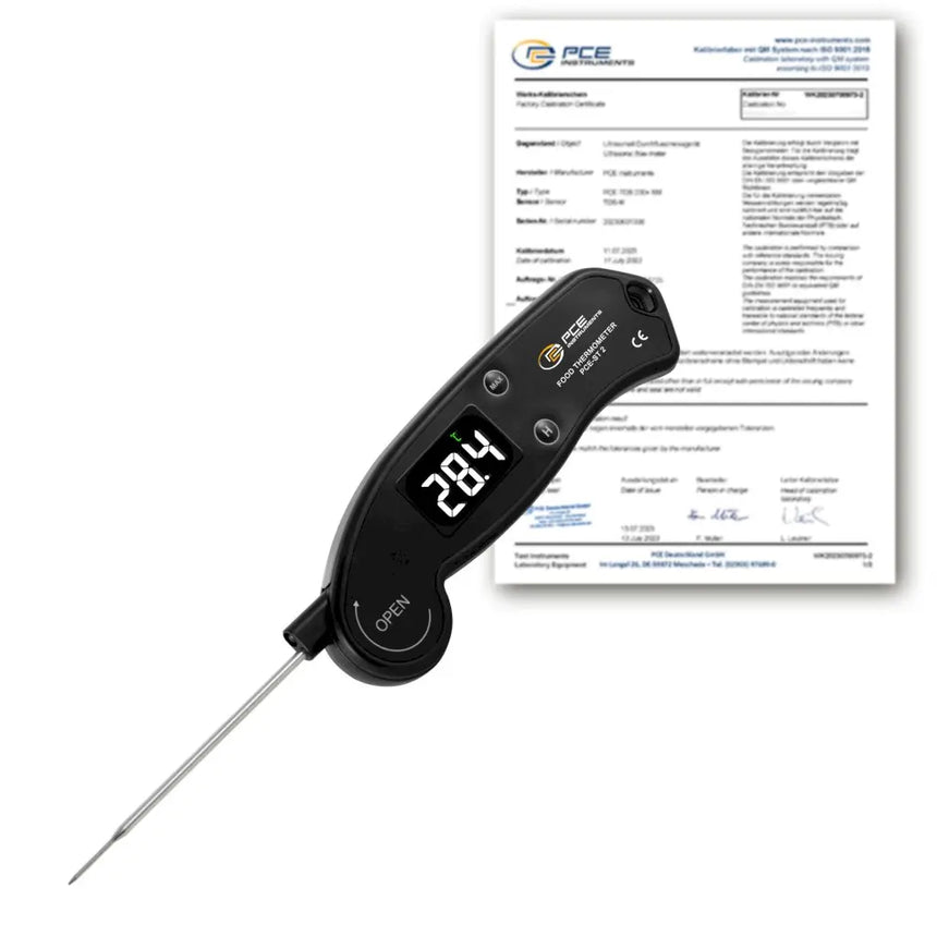 Termómetro para alimentos PCE-ST 2-ICA incl. certificado de calibración ISO