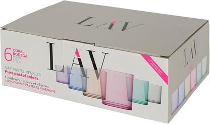 Set vasos pinta 345cc colores pastel