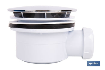 Válvula sifónica para plato de ducha | Orificio de Ø90 mm | Salida de Ø40 mm | Junta cónica reductora de Ø32 mm
