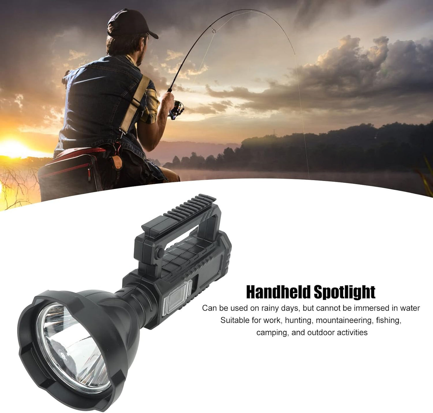 POWERFUL FLASHLIGHT WITH TRIPOD Rechargeable Reflector, 1500 Lumens