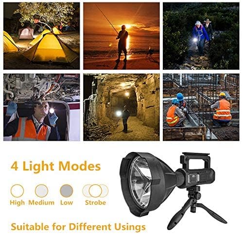 POWERFUL FLASHLIGHT WITH TRIPOD Rechargeable Reflector, 1500 Lumens