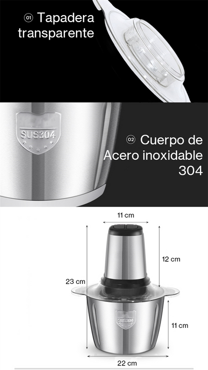 PICADORA ACERO INOXIDABLE 2L