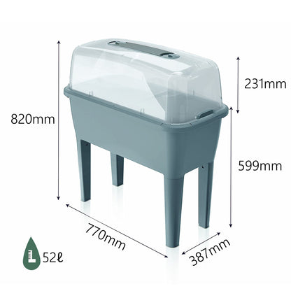 Urban garden with 52-litre greenhouse in polypropylene 77 x 38 x 82 cm, grey colour