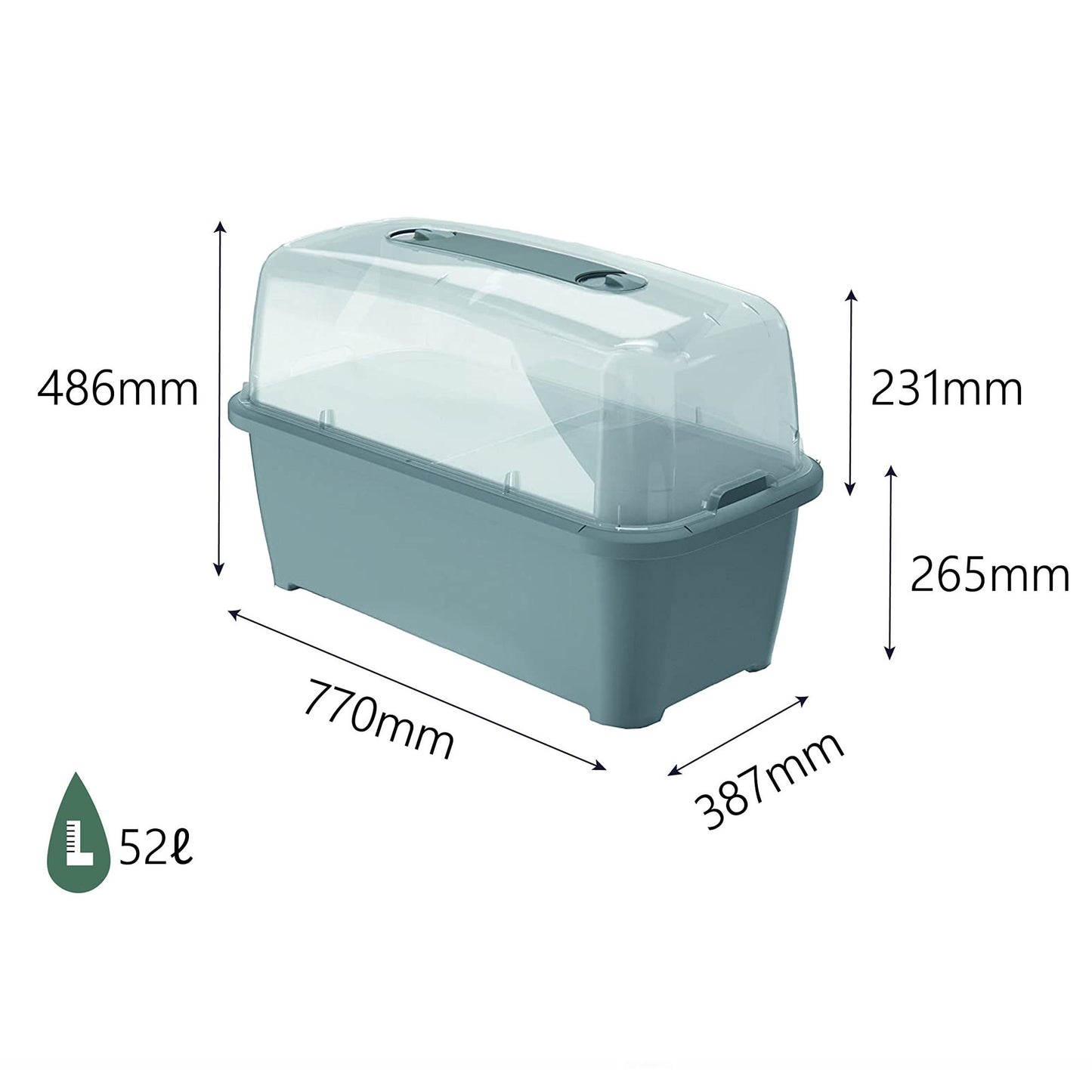 Urban garden with 52-litre greenhouse in polypropylene 77 x 38 x 82 cm, grey colour